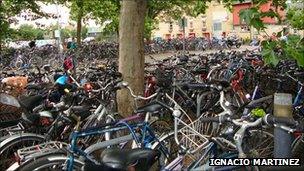 Bicycles at Cambridge railway station