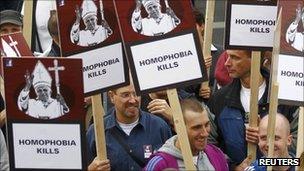 Anti-Pope protesters in Berlin