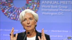 Christine LaGarde at the IMF press conference, 22 Sept 2011