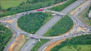 A14 junction 55, Copdock roundabout