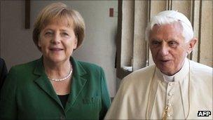 Chancellor Angela Merkel with Pope Benedict XVI