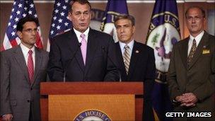 House Speaker John Boehner with colleagues behind