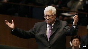 Palestinian leader Mahmoud Abbas speaks at the UN General Assembly. Photo: 23 September 2011