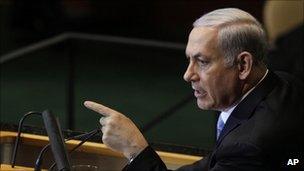 Israeli Prime Minister Benjamin Netanyahu speaks at the UN