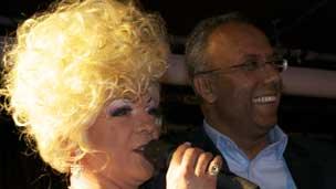 Mayor of Tower Hamlets Lutfur Rahman with drag queen Julie Paid