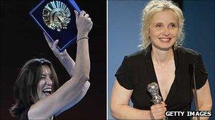 Luisa Matienzo, producer of winning film Los pasos dobles, and Julie Delpy