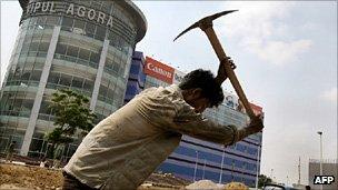 Migrant worker in Gurgaon, India