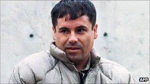 Joaquin Guzman in La Palma prison in Juarez, Mexico (July 1993)