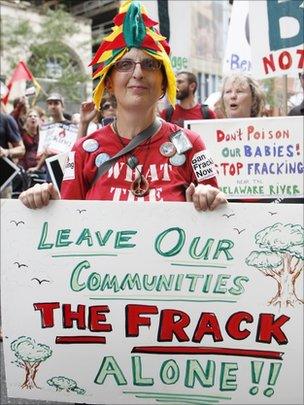 Fracking protester