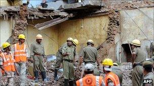 The site of Delhi building collapse