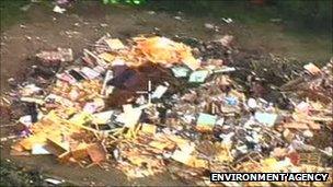 Waste filmed at Trago Mills. Pic: Environment Agency