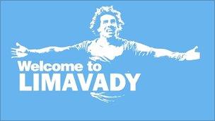 Poster welcoming Tevez to Limavady