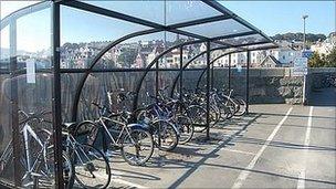 Cycle shelter on North Beach