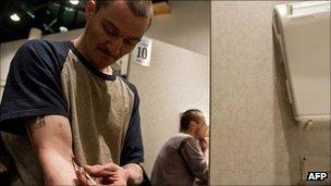 A man at the Insite supervised injection Center in Vancouver, Canada