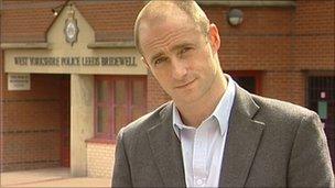 Mark Daly outside Bridewell Police station in Leeds