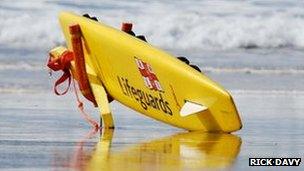 RNLI Lifeguards rescue board (Photo: Rick Davy)