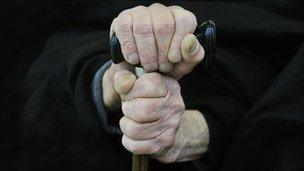 Older man's hands