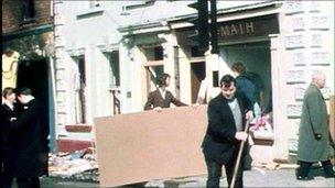 clearing up after the coleraine bomb in 1973