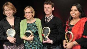 2008 winners: (l-r) Fiona Peek, Vivienne Franzmann, Andrew Sheridan and Naylah Ahmed.