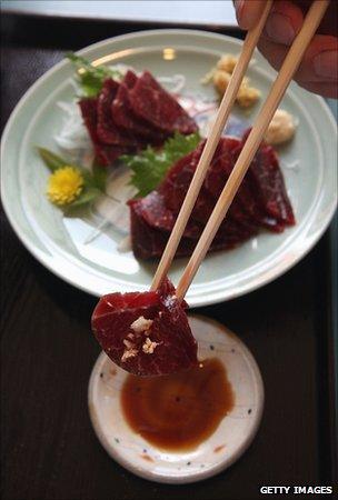 Whalemeat sashimi