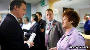 David Cameron at West Suffolk Hospital