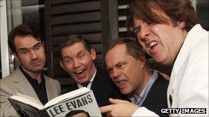 Lee Evans (second left) with Jimmy Carr, Jack Dee and Jonathan Ross