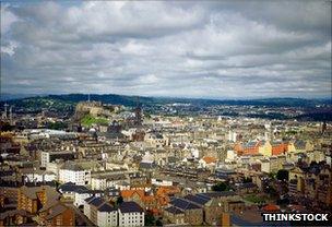 Edinburgh with clouds above