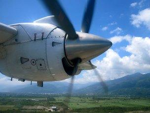View from plane flying in to Lanyu Island