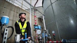 Man working at the anaerobic digestion plant at Cumbernauld