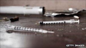 Heroin needles abandoned