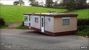 Fly-tipped caravan