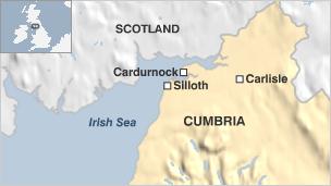 Map showing Cumbria