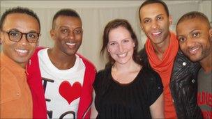 JLS and BBC Wales' Caroline Rigby