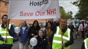 Heathwood Hospital protest march