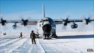 'Plane landing on Antarctica