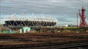 The London 2012 Olympic stadium and Arcelor Mittal Orbit sculpture