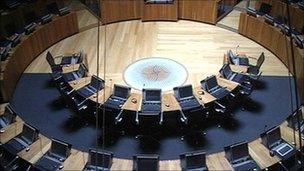 Cardiff Bay debating chamber