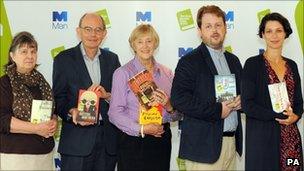 Booker judges Susan Hill, Chris Mullin, Dame Stella Rimington, Matthew d"Ancona, and Gaby Wood