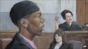 Court sketch of Umar Farouk Abdulmutallab