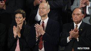 Henry Juszkiewicz (c) during President Barack Obama's address to Congress, September 2011