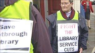 Protest about library service changes