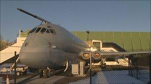 Nimrod plane at Woodford site