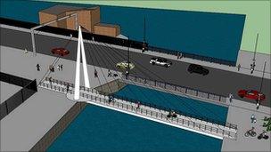 Lowestoft's cycle/pedestrian bridge - artist's impression