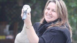 Anne Brummer and swan