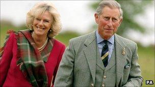 The Duke and Duchess of Rothesay during a visit to Kinloch Castle on the Isle of Rum off the west coast of Scotland