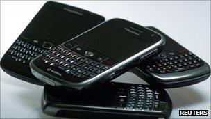 A range of Blackberry handsets