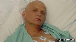 Alexander Litvinenko in hospital ward prior to his death