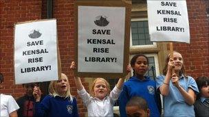 Protest outside Brent Library following decision to close it