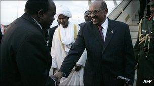 President Bashir is welcomed in Lilongwe