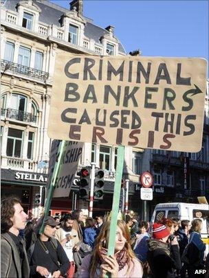 Demonstrators in Brussels